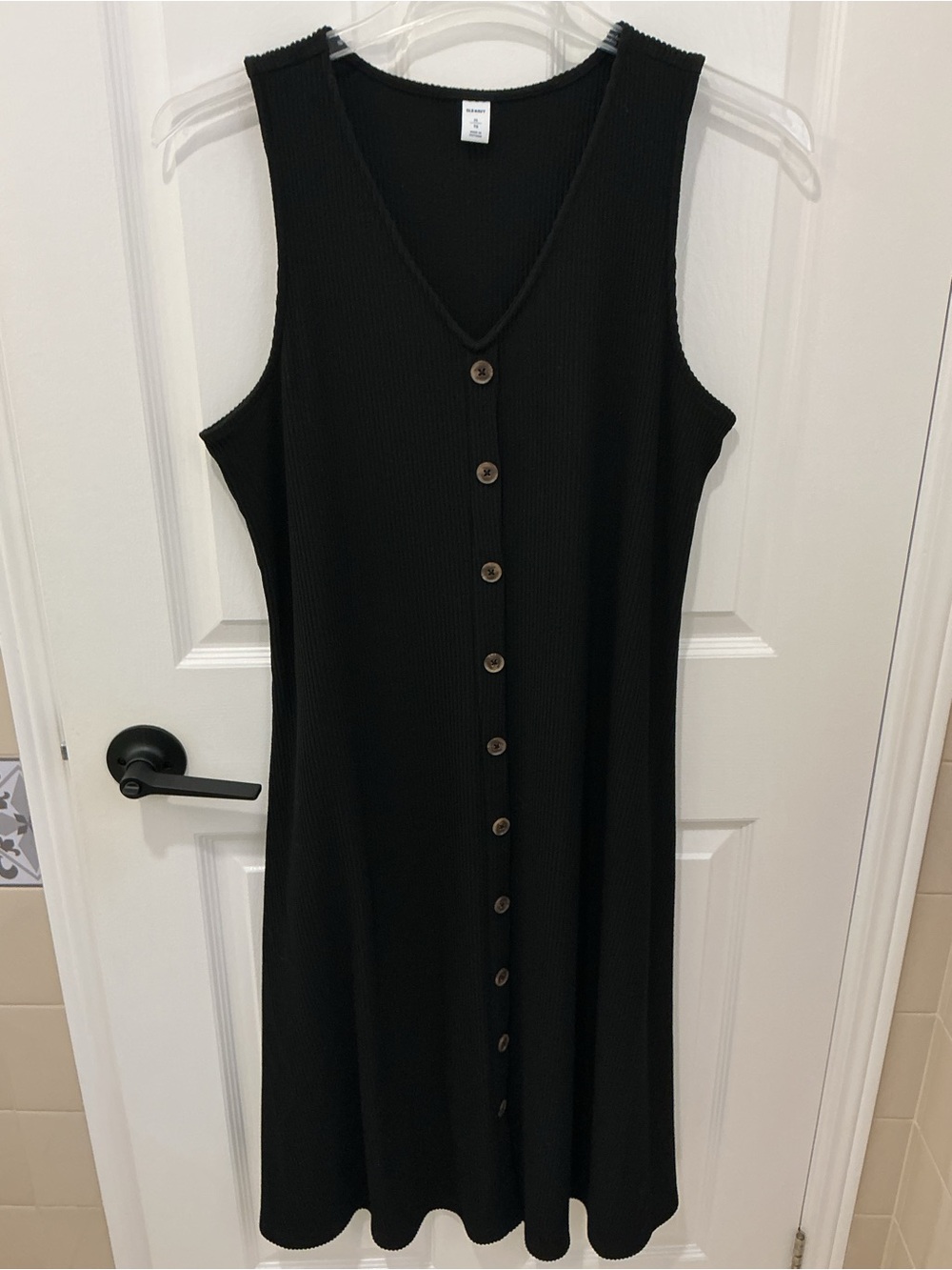 Sleeveless Button-Front Rib-Knit Midi - Picture 2 of 4
